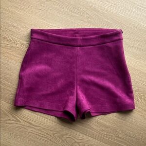 Zara Purple Suede High Waist Shorts